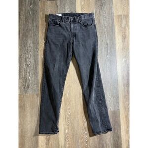 Gap Mens Straight Leg Jeans 34x34 Washed Black Denim Pants 1969 Classic Fit